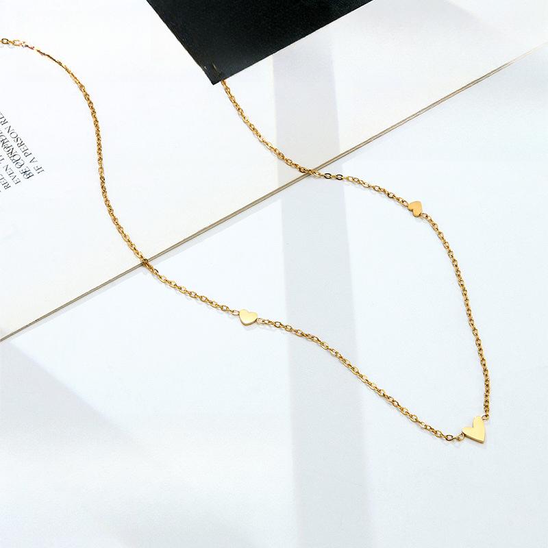Simple And Versatile Small Love Sweet And Cool Necklace Plated High-End Collarbone Chain Cute Jewelry Woman Premium