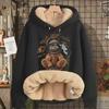 Men's Winter Heavyweight Velvet Hooded Sweatshirt - Trendy All-Match Loose Lambskin Jacket