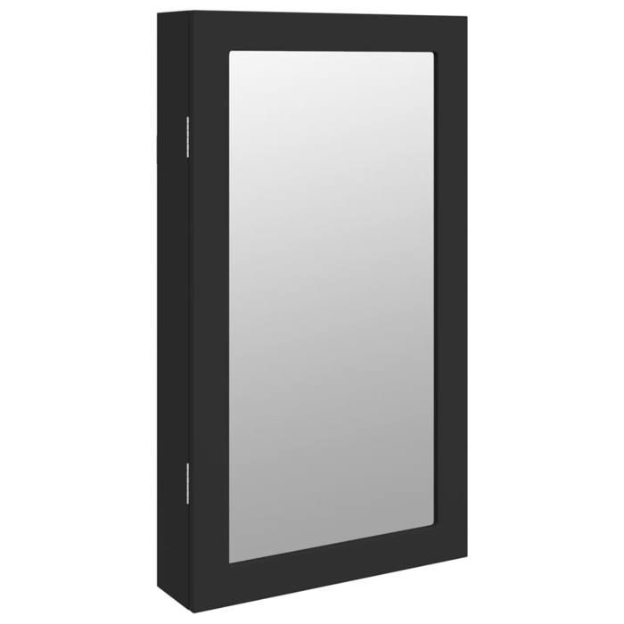 VidaXL Jewelry Cabinet with Mirror and LED Lighting Wall-Mounted Black 353230