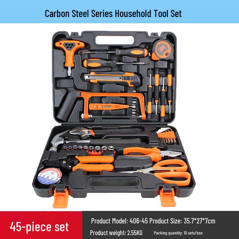 Carbon Steel Hand Tool Kit for Home, Vehicle, and Auto Repair