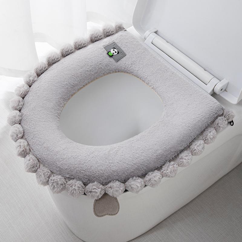 New Thickened Plush Toilet Mat Winter Toilet Seat Cushion Ferrule Toilet Toilet Mat