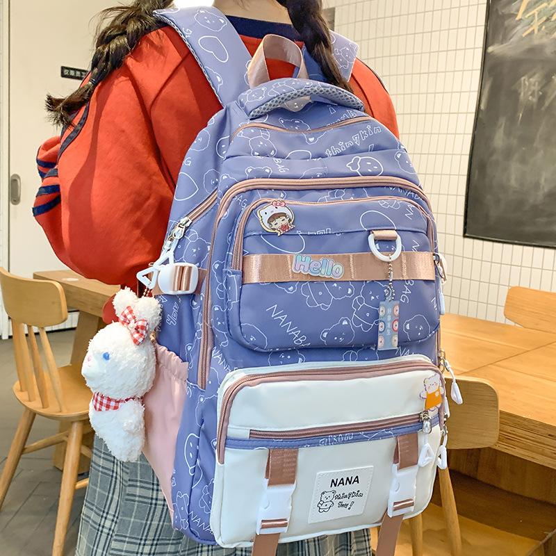 

Primary School Girls with High Appearance Large Capacity Junior High School Students with High School Students with College Backpack