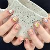Light Pink Polka Dot Bow Cat Nail Stickers - 24-Piece Set