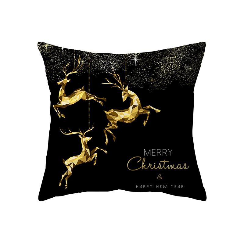 Christmas Theme Decorative Printing Pattern Cushion Cover Home Living Room Sofa Decoration Square Pillow Pillow Cover