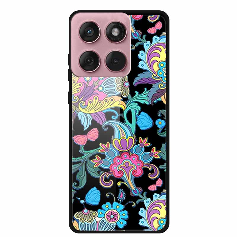 Für Motorola Edge 60 60s 5G Glas Hülle Cartoon Weicher Stoßfänger Hartes Gehärtetes Glas Rückseite Hülle Für Motorola Edge 60 Fusion Schale