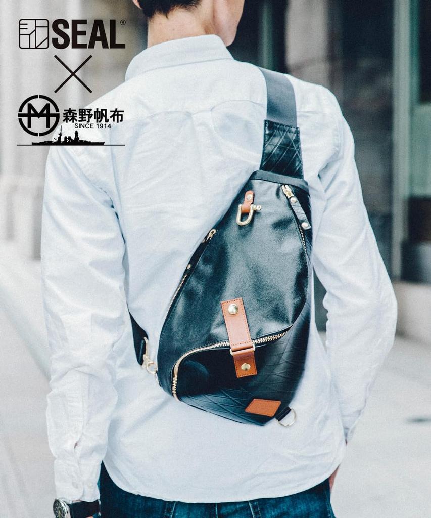 Morino Canvas x Waterproof Spiral Body Bag for Forces Canvas [SEAL] One-Shoulder Men, Outdoor, Self-Defense Style, MS-0250RD
