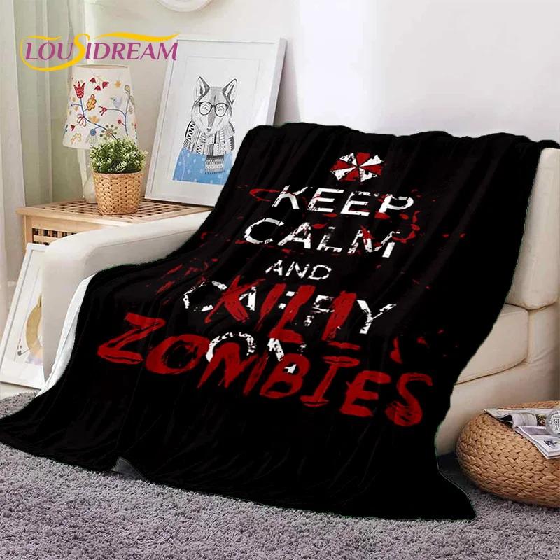 3D Lastest Horro Games R-Resident Evil Soft Flannel Blankets,Throw Blanket Comfortable for Picnic Beds Sofa Home Bedroom Kids