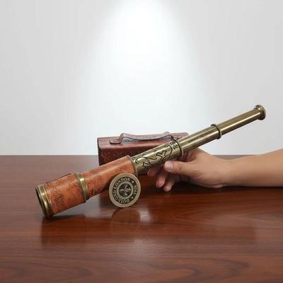 Telescópio de Latão Dollond London de 40,64 cm com Caixa de Couro Luneta de Pirata Presente Casamento, Ação de Graças, Ano Novo Chinês, Natal