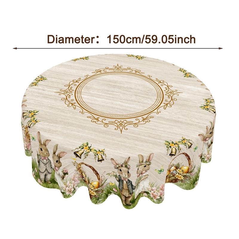 Деревенская скатерть на Пасху Заяц Яйца Покрытие стола Декор в стиле кантри на Пасху для дома Кухни Столовой Весенний Сад Скатерть