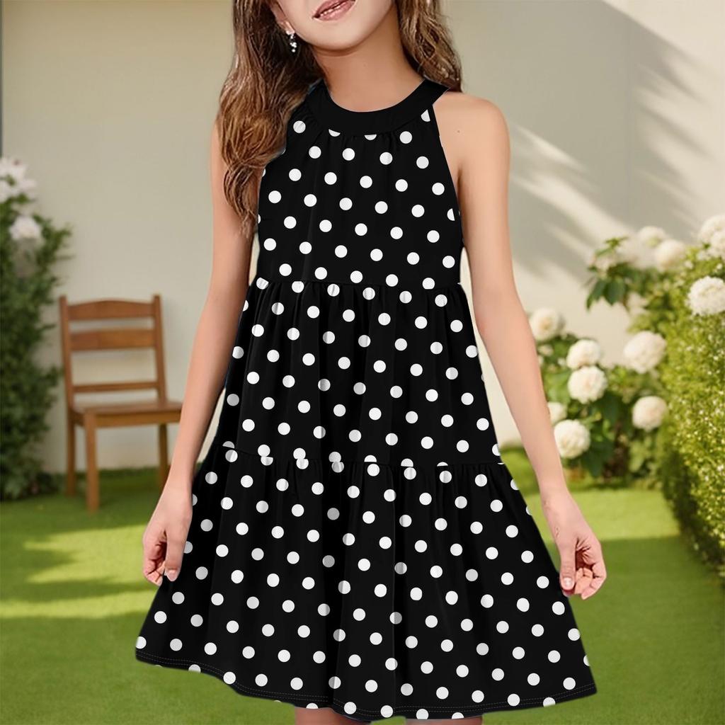Children's Summer Casual Fashion Round Neck Sleeveless  Dress