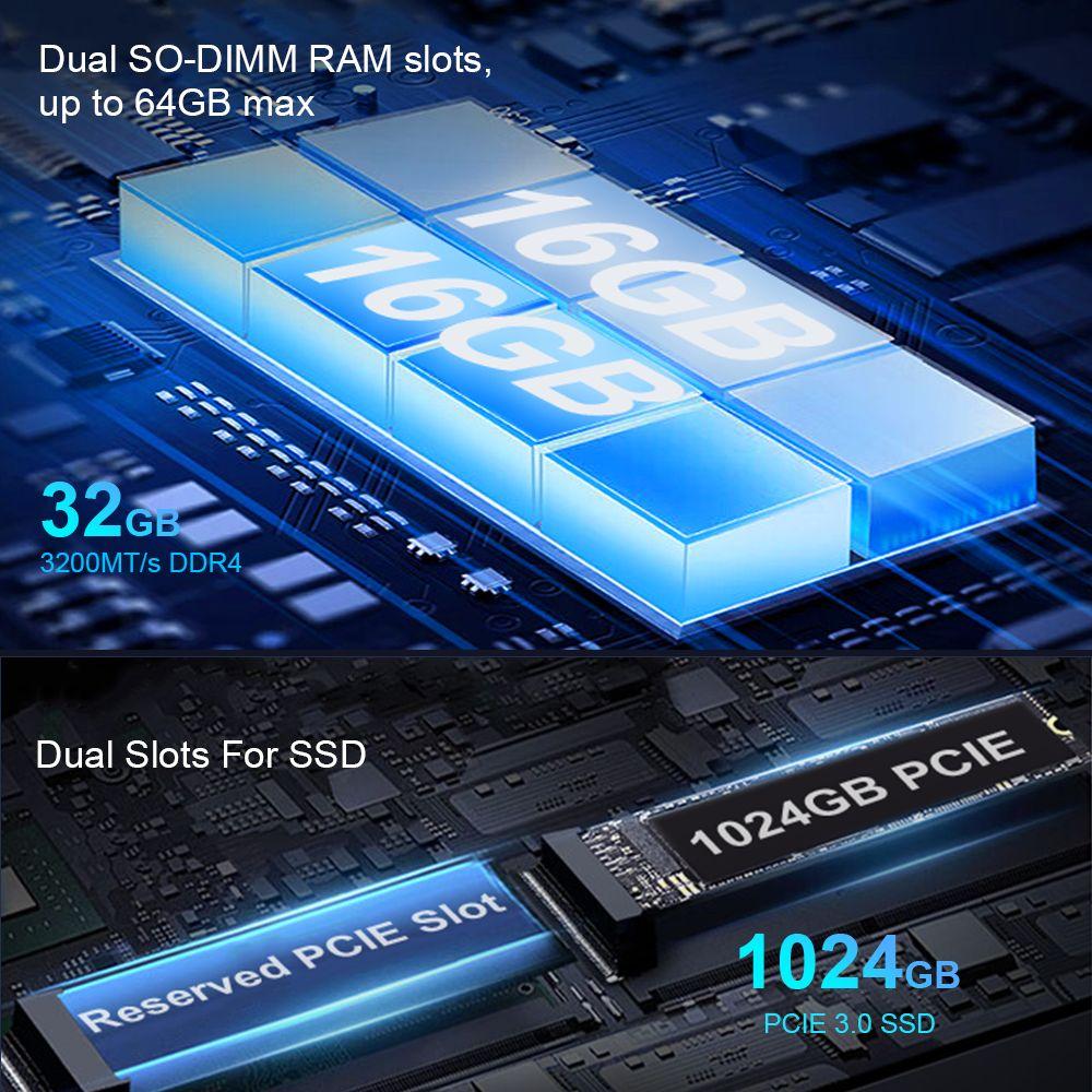Ninkear Laptop A15 Plus 15.6'', AMD Ryzen 7 5825U 8 Nuclee 4.5GHz, Ecran IPS 1920*1080, 32GB RAM 1TB SSD