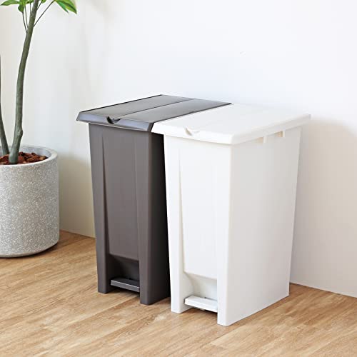 Captain Stag Pedal Pail #70, Double-Door, White, Made In Japan, UY-7058