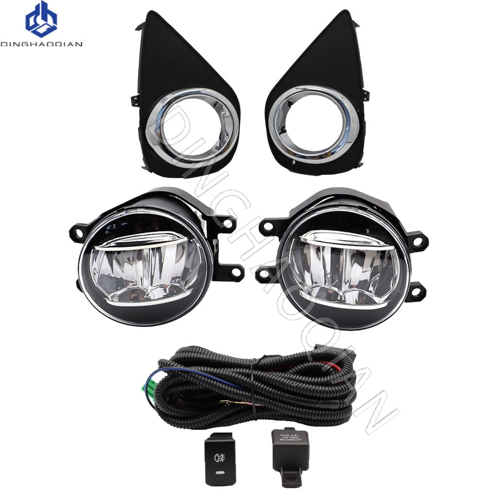 1 set Fog Lights Headlight For Toyota YARIS 2014 2015 2016 2017 LED Fog lights Car Fog Lamp Kit With Harness Bulb Switch