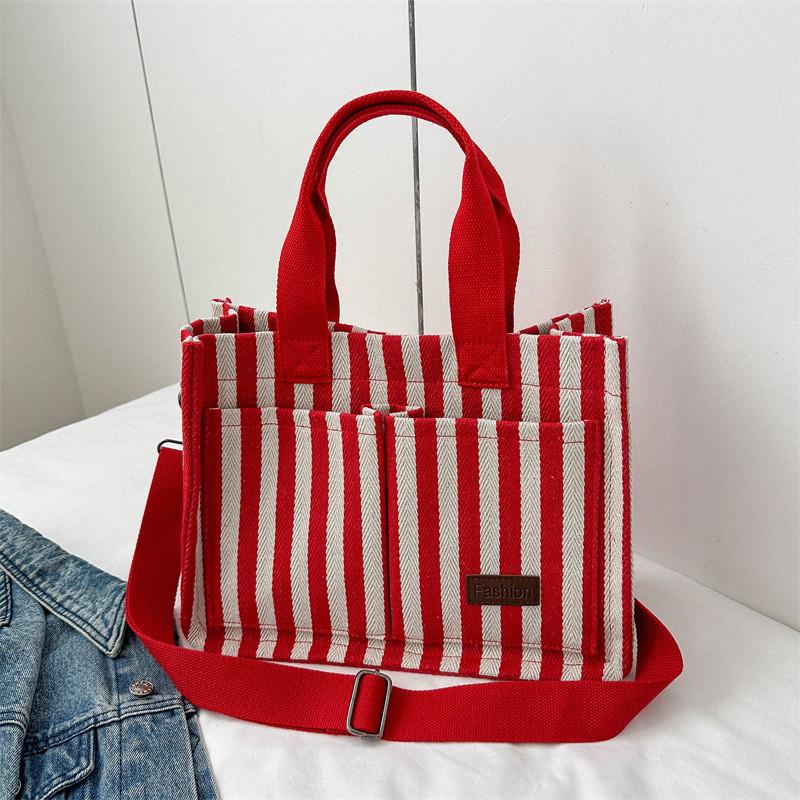 Fashionable Large Capacity Canvas Crossbody Tote Bag For Women Trendy Street Style