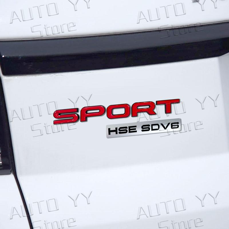 3D Chrome Metal HSE SDV6 SDV8 Luxury Logo Emblem Car Side Fender Trunk Badge Sticker For  Sport Discovery Evoque Decor