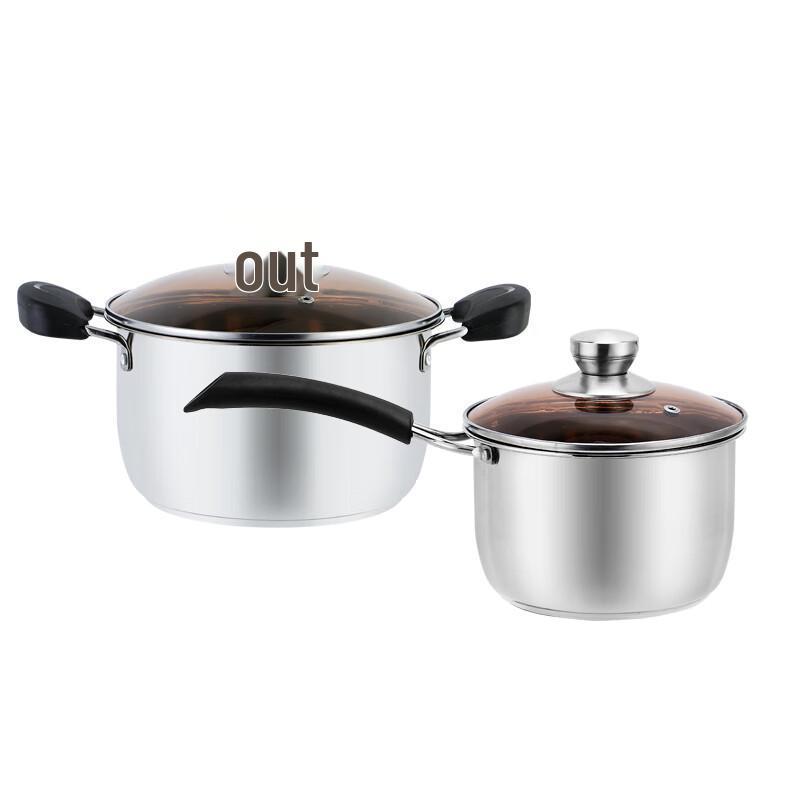 Royal Chef Stainless Steel Pot Set (18cm Milk Pot & 22cm Soup Pot)