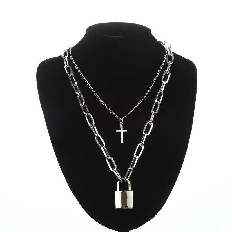 Lock Chain Necklace With A Padlock Pendants For Women Men Punk Jewelry On The Neck 2020 Grunge Aesthetic Egirl Eboy Accessories