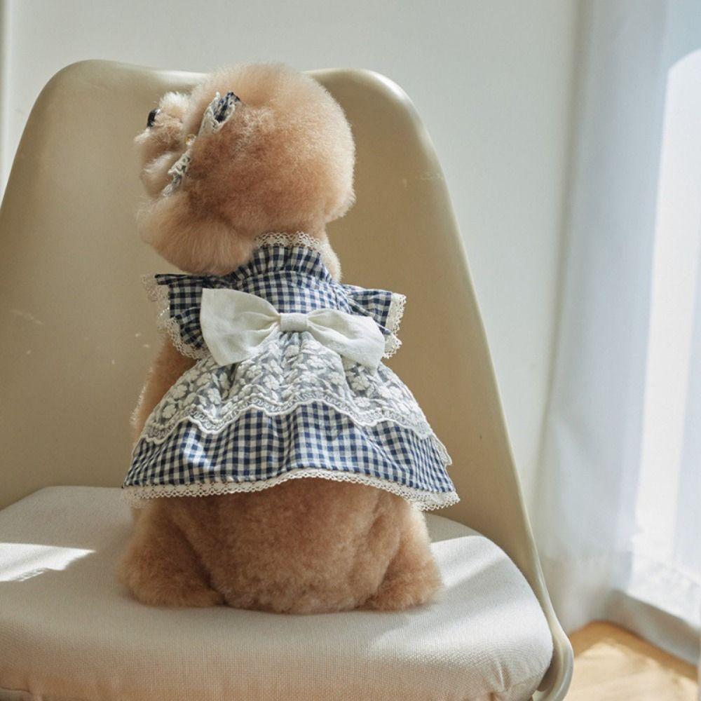 Flying Sleeve Cat Princess Skirt Lace Pet Dress Pet Supplies Dog Vest  Small Animal