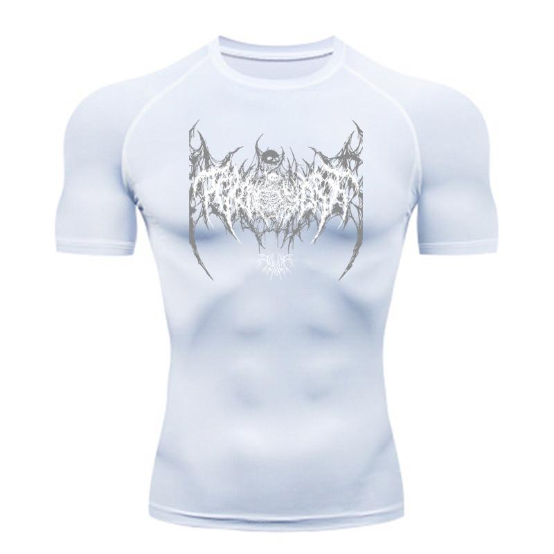 Compression Shirt for Men Fitness Gym Sport Running T-Shirt Rashgard High Elasticity Tops Tee Quick Dry Short Sleeve Elastic Tight