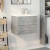 VidaXL Ensemble De Meubles De Salle De Bain 2 Pcs Gris Béton, Armoire De Salle De Bain, Meuble De Salle De Bain, Meuble 3324920