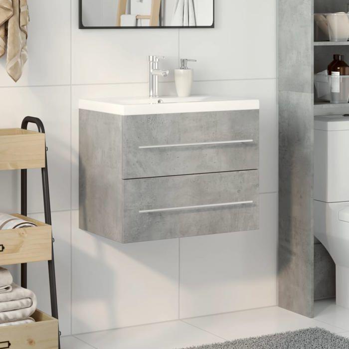 VidaXL Ensemble De Meubles De Salle De Bain 2 Pcs Gris Béton, Armoire De Salle De Bain, Meuble De Salle De Bain, Meuble 3324920