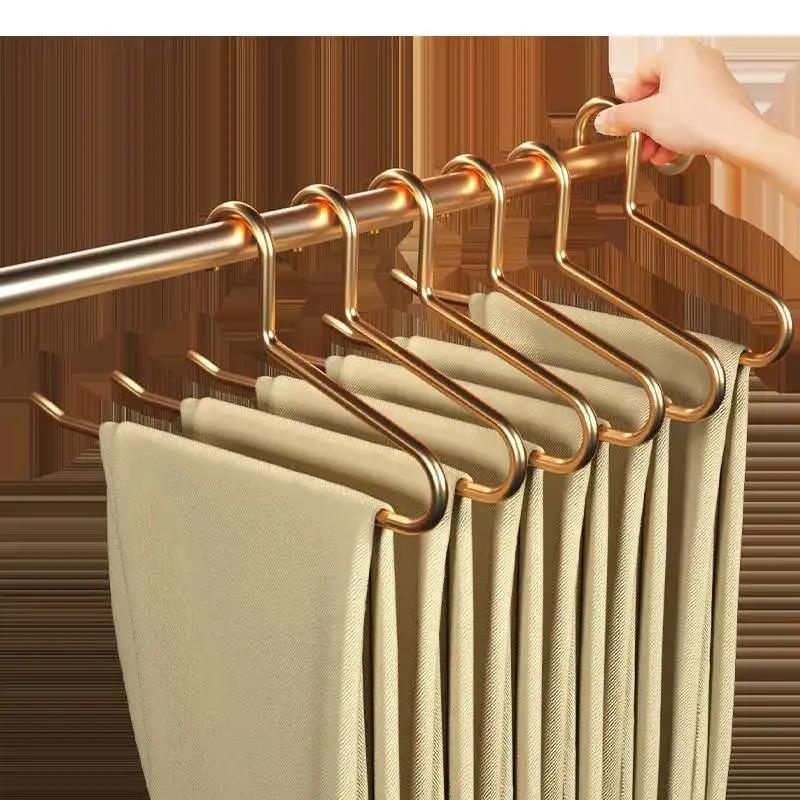 32CM Aluminum Alloy Pants Hangers Clothes Organizer Closet Dress Jeans Hanger, Anti Slip Trousers Rack Drying Rack