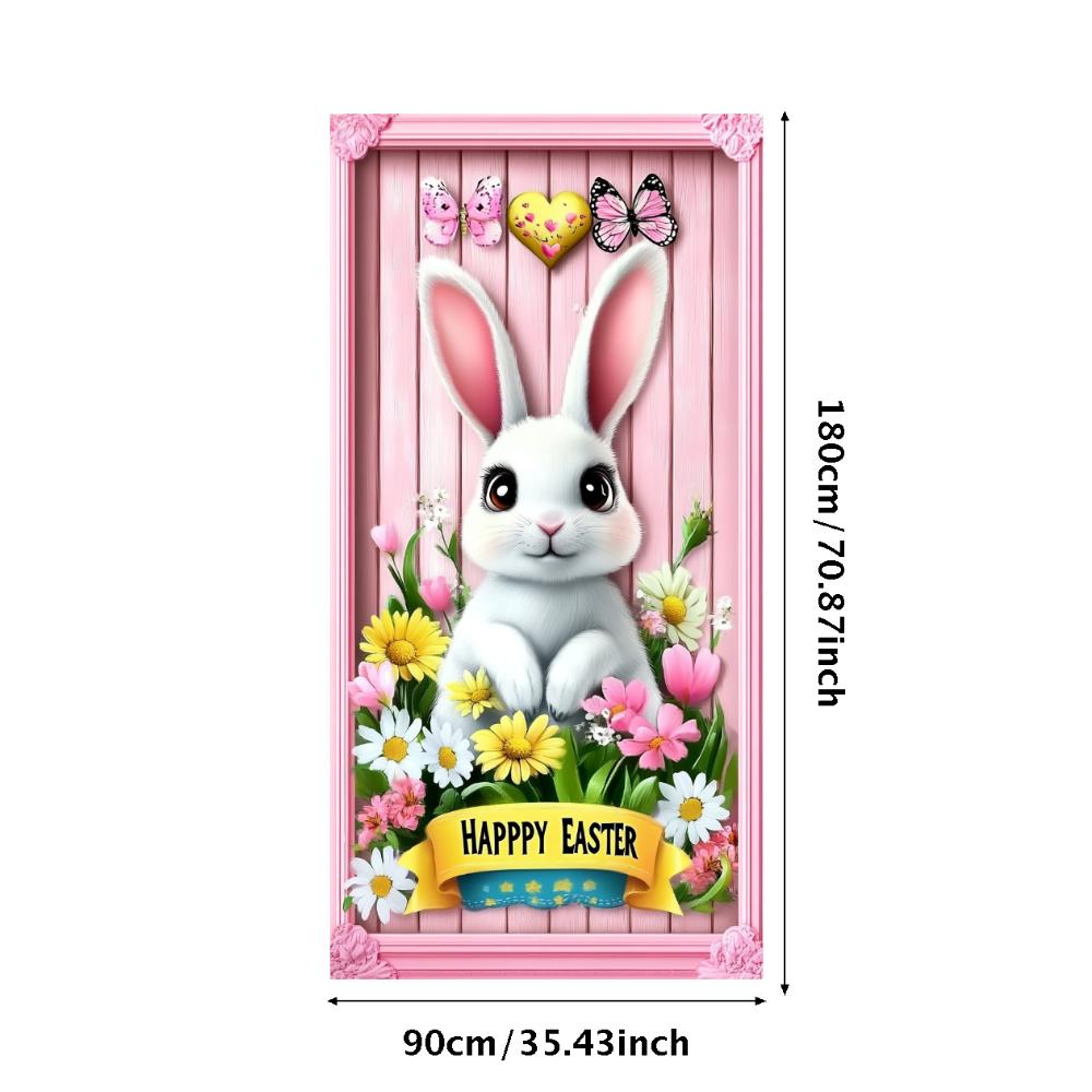 

Festive Easter decoration Garden Colorful Decorative Wall backdrop Celebration Bunny banner for Outdoor use