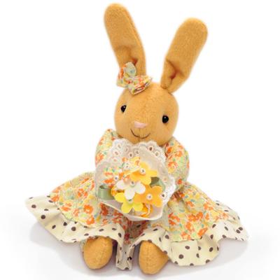 Craft Kit with Cotton Small Sitting Flower Rabbit Plush Bright Handmade 1005002 Filling Toy, Orange, Kit,