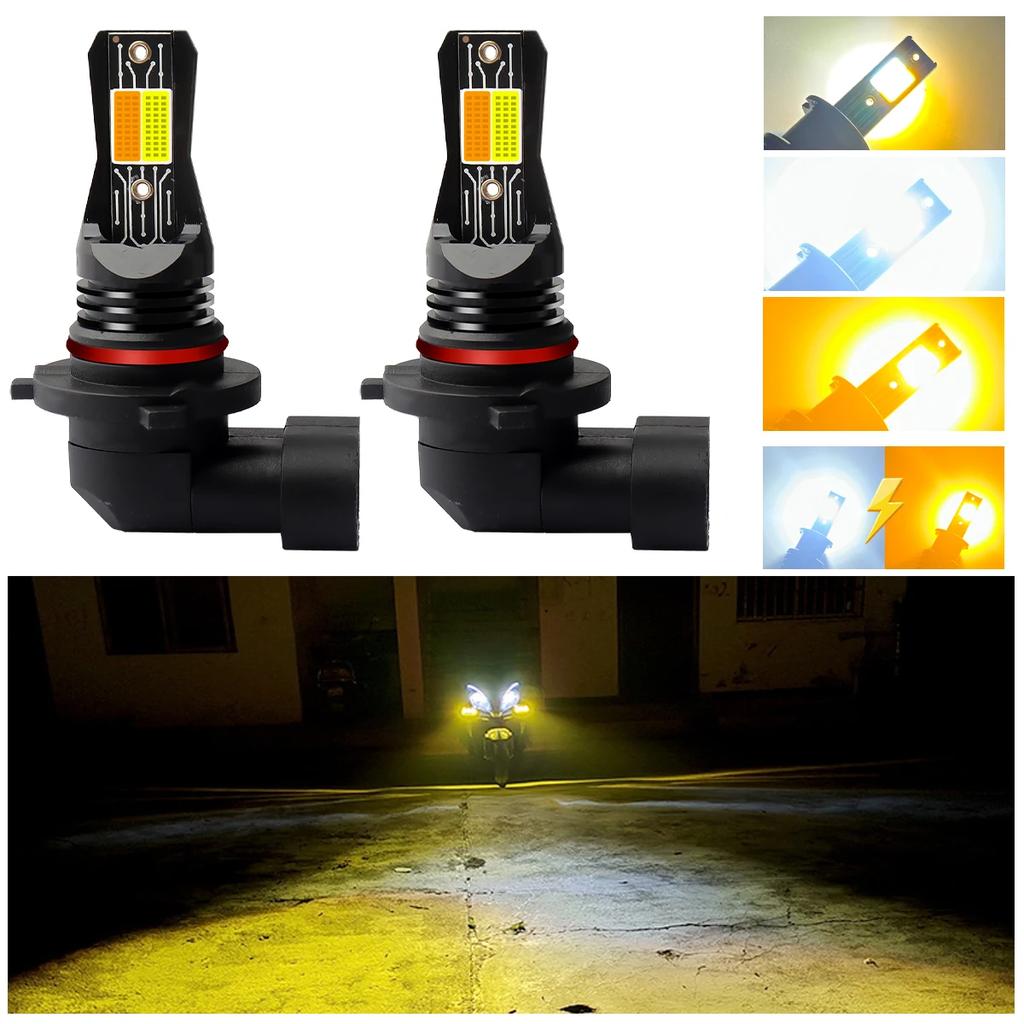 Tricolor Strobe H11 H8 9006 HB4 HB3 9005 H1 H3 H7 880 881 5202 H16 COB Fog Lights LED Bulb Car Day Driving Running Light 3000LM