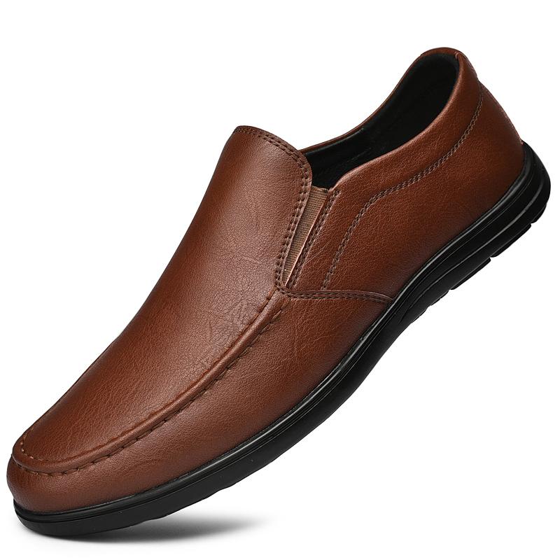 Men Boat Shoes Business Breathable Mens Loafers Shoes Flat Shoes Casual Genuine Leather Footwear Slip on Antiskid