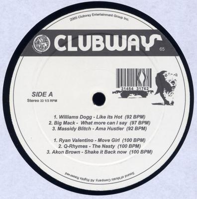 12inch Record VARIOUS - Clubway Vol. 2 2065 Clubway Enterta US Rap & Hip-Hop/R&B Used