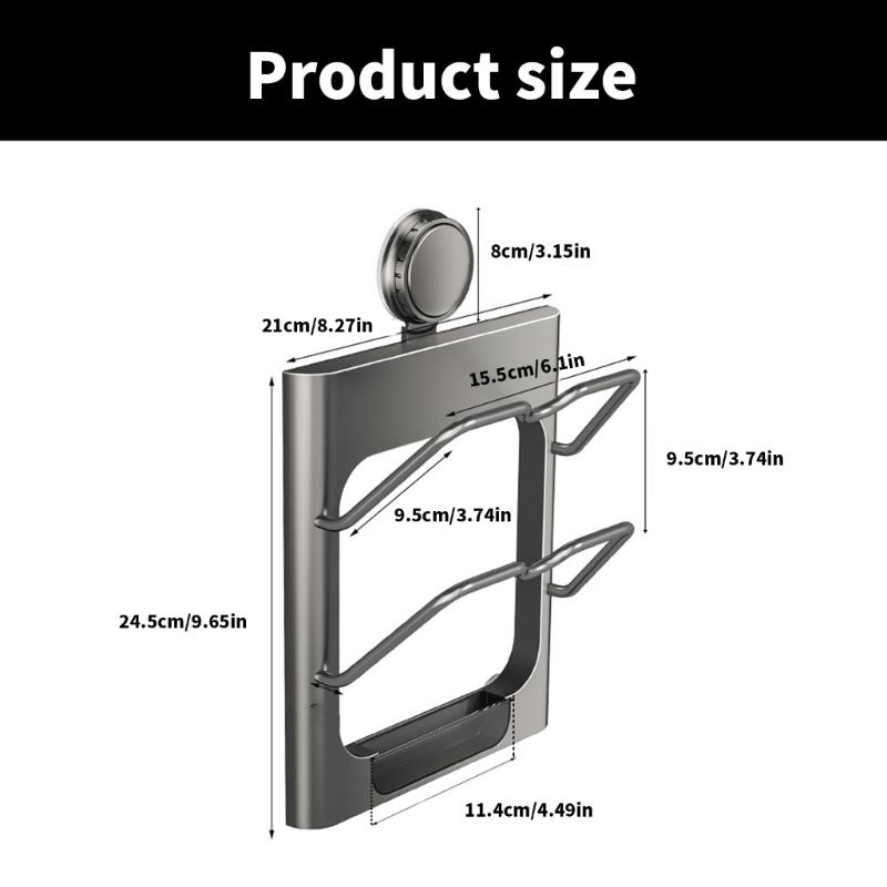 Multipurpose Wall Mounted Pot Lid Holder with Suction Design for Easy Installation and Space Saving In Kitchen