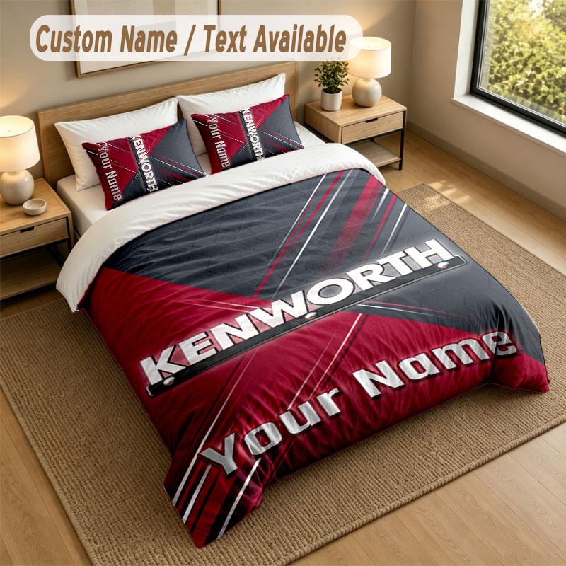 Bedding Set 1 Duvet Cover 2 Pillowcases Kenworth Print Soft Bed Linen Bedroom Decor