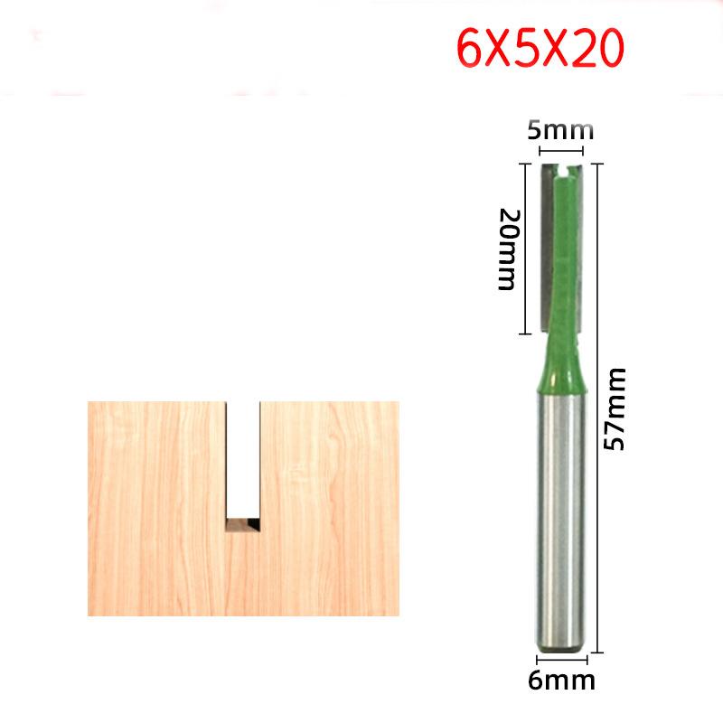 7-Piece Green Power Carbide Straight Router Bit Set - Dual-Function Slotting & Invisible Joint Cutters for Precision Woodworking