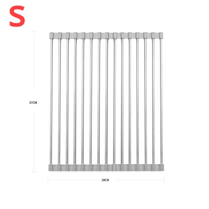 

Силиконовая нержавеющая сталь сушилка для фруктов и овощей кухонная мойка полка кухонные принадлежности держатель для губки кухонные принадлежности сито 37cm*28cm
