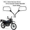 Pair Black Mirrors M10 Rearview Mirrors For Kawasaki KLR250 KLR600 KLR650 1984-1990
