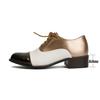 Woman Oxford Dress Shoes Comfy Multicolor Brogues Pumps Wing Tips Lace Up Patchwork Two Tone Color for All Events