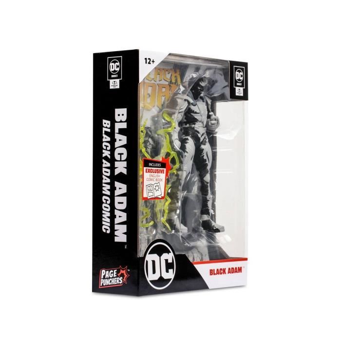 Figurine et comic book Black Adam (Line Art Variant) 18 cm - McFarlane Toys - DC Comics - Blanc - Mixte - Adulte