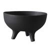 Flower Pot Ceramic Tripod Ding Tray Table Ornament for Courtyard Lightweight Black 17x10cm