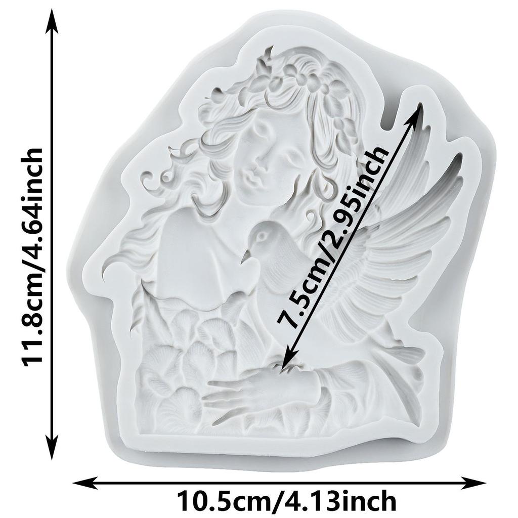 Angel Silicone Molds Pigeon Fondant Mold Cake Decorating Tools Cupcake Topper Candy Chocolate Gumpaste Mold
