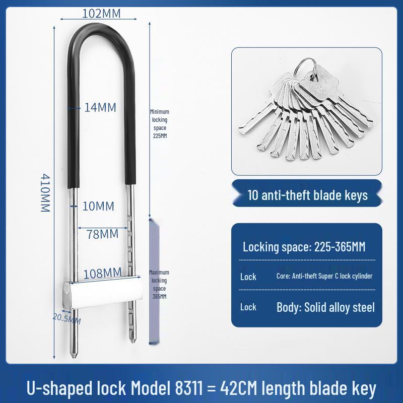 U-Shaped Glass Door Lock for Storefronts and Sliding Doors