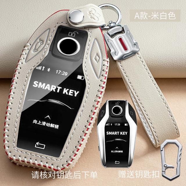 Car Leather Fob LED Display Key Case Holder Cover for BMW 5 7 Series G11 G12 G30 G31 G32 I8 I12 I15 G01 G02 G05 G07 X3 X4 X5 X7