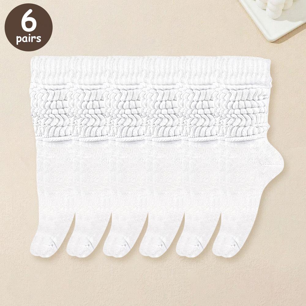 3/6/30 Pairs Women Slouchy Socks Comfortable Versatile Calf Length Stockings Perfect for Daily Wear Casual Fashion