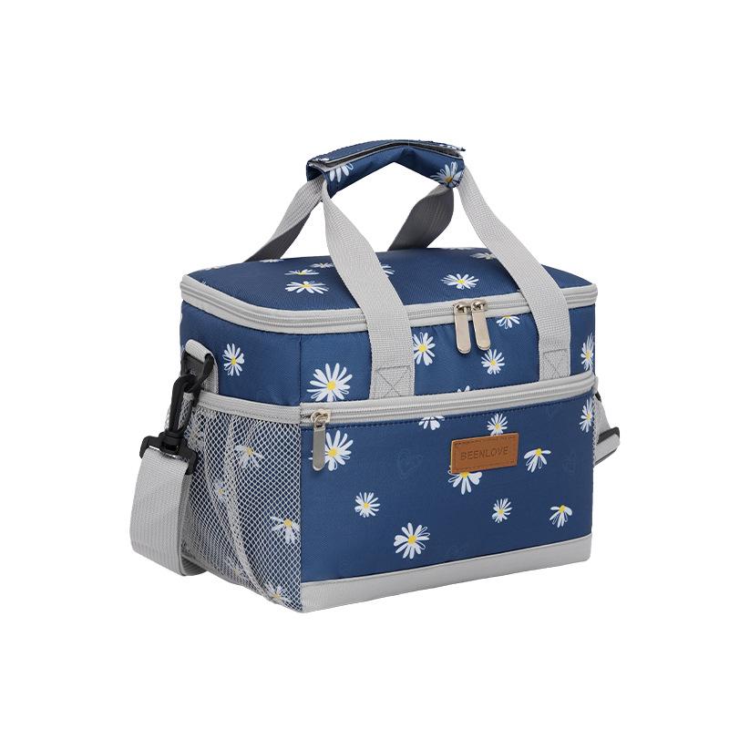 Borsa Termica Pranzo Doppio Scomparto Grande Capacità Portatile A Mano A Spalla Borsa Frigo per Lavoro Scuola Picnic