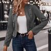 Damen Casual Business Langarm Jacke mit Frontöffnung Slim Fit Cropped