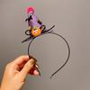 Quirky Pumpkin Bow Mesh Headband for Kids - Halloween Skull Witch Hair Accessory