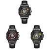 Mens Fashion Quartz Watch With Leather Strap And 24h Indicator For Casual Wear