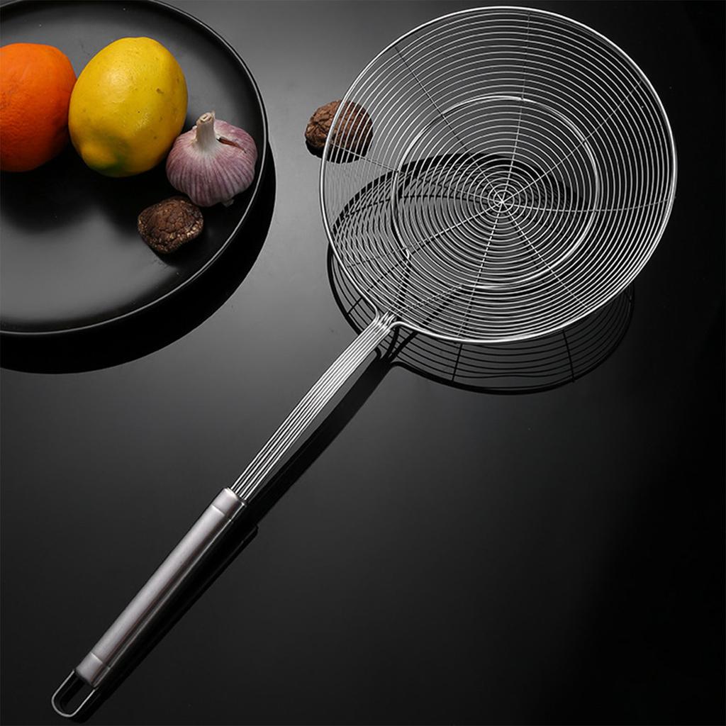Stainless Steel Wire Skimmer Thickened and Reinforced Noodles Pasta Filter Spoon for Home Kitchen