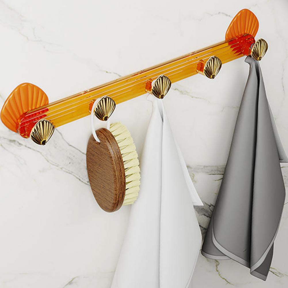 Wall Hook Adhesive Wall Hook Wall Mounted Coat Hooks Shell Design Heavy Duty Adhesive Entryway Hanger Decorative Rust for Towels