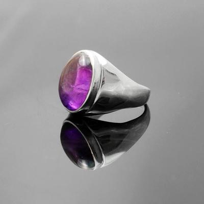 Amethyst Men's Ring, 925 Sterling Silver Ring, Gemstone Ring ,Men's Ring, Men's Jewelry, Handmade Ring, Gift For Men, Men Engagement Rings